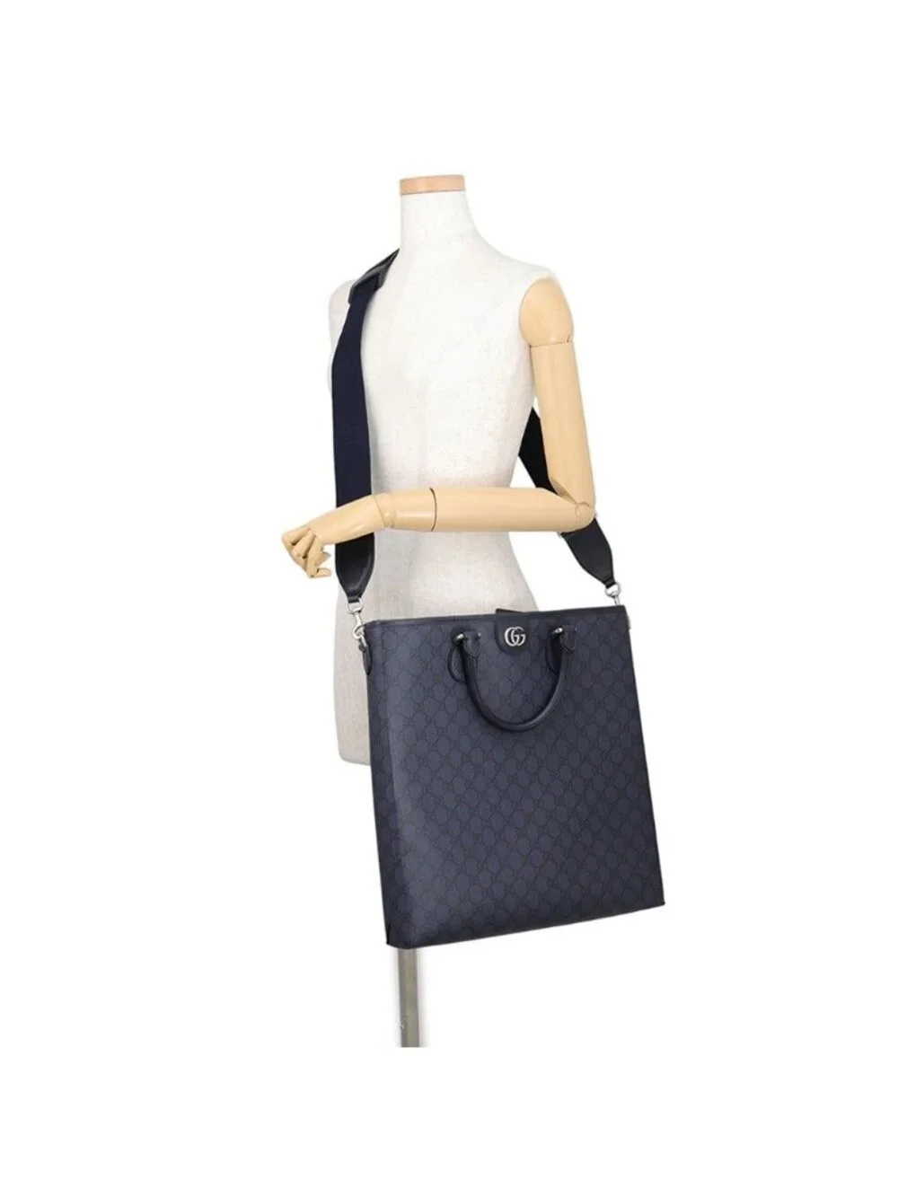 Gucci Tote GG Supreme Medium Leather 2-Way Shoulder Bag